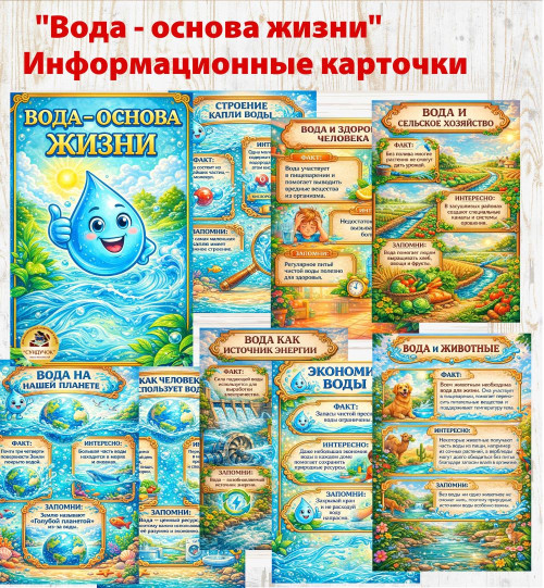 "Вода - основа жизни" Информационные карточки
